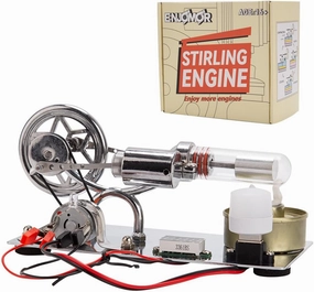 γ-Type Hot Air Stirling Engine Model Kit, Stirling Engine Motor Education Model, Teaching Stirling Engine Kit for Adults Desktop Educational Toy Gift for Engineers